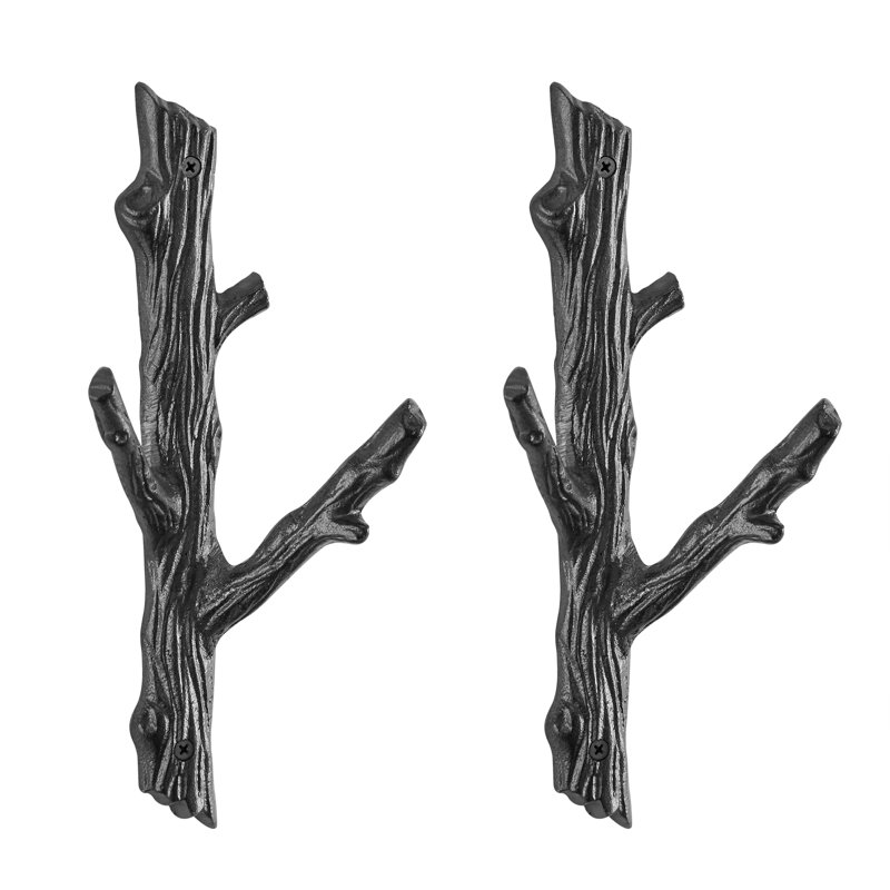 Bryttani 2 Piece Tree Branch Iron Wall Hook Set