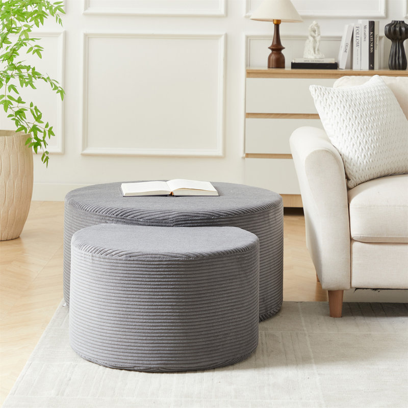 Ensemble de 2 tables basses gigognes, Gris