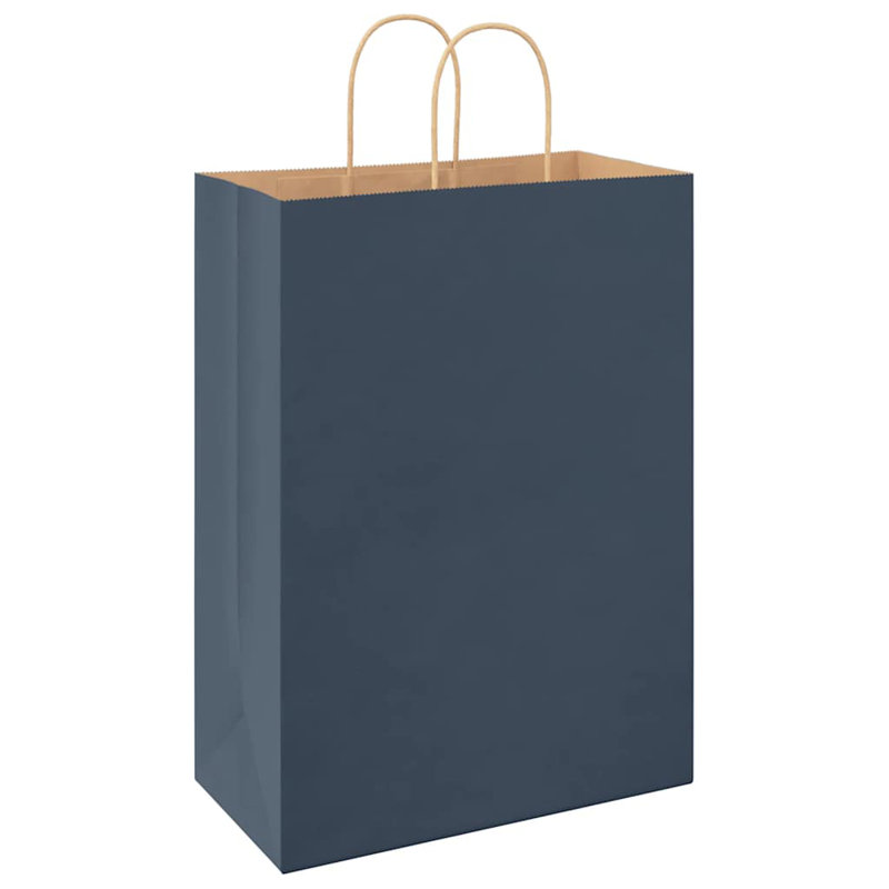 Sacs en papier avec poignées vidaXL, Bleu, H 14,2 po x l 8,3 po x P 4,3 po
