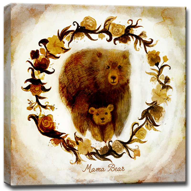 « maman bear », art sur toile, 12" H x 12" L x 0.75" D