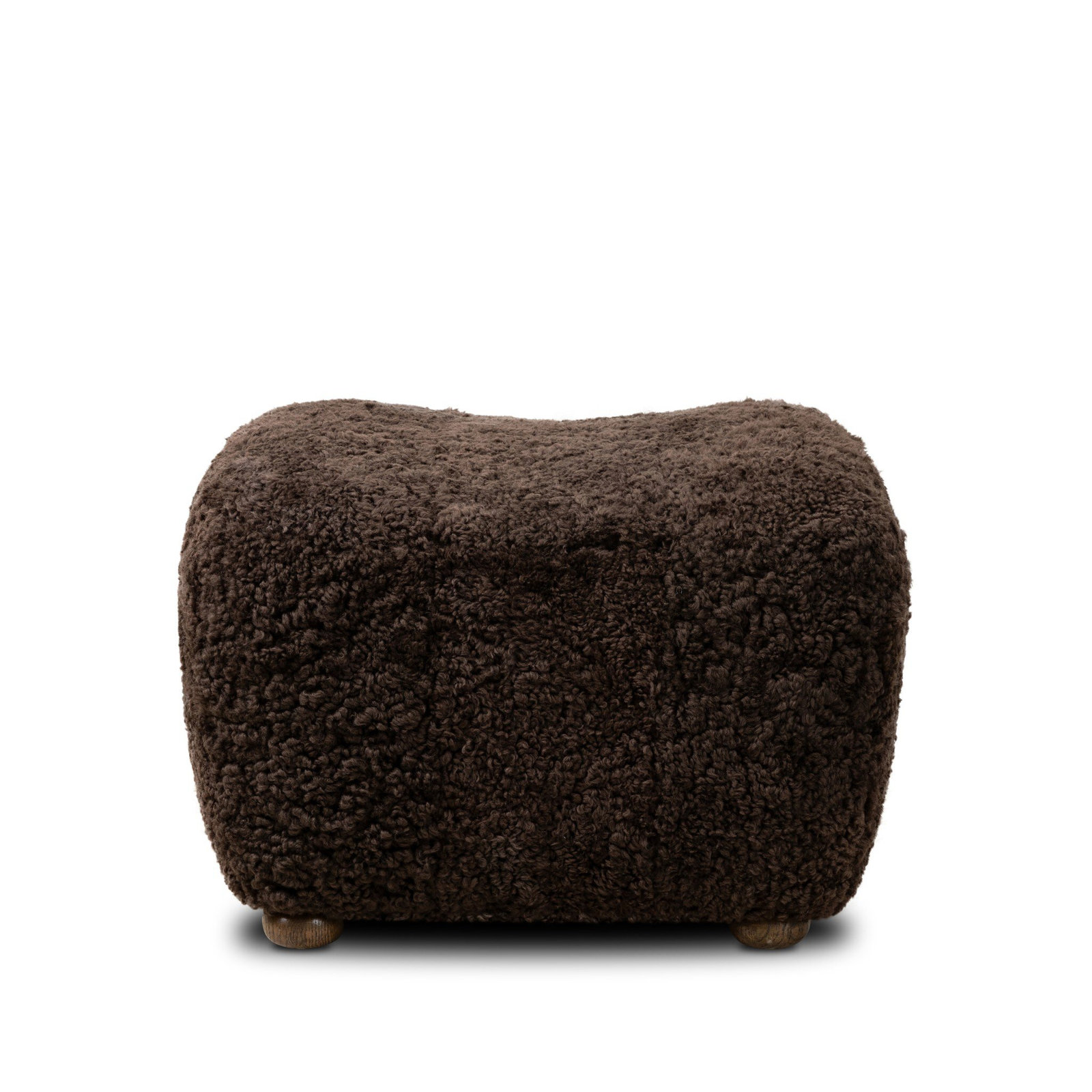 Oslo Ottoman, Vintage Brown Oak, Cocoa Shearling