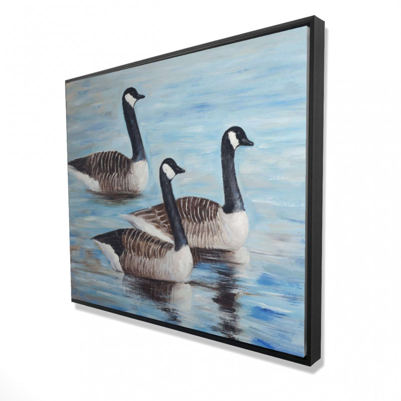 "Bernaches du Canada dans l'eau" sur toile