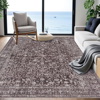 Tapis floral rétro Boho