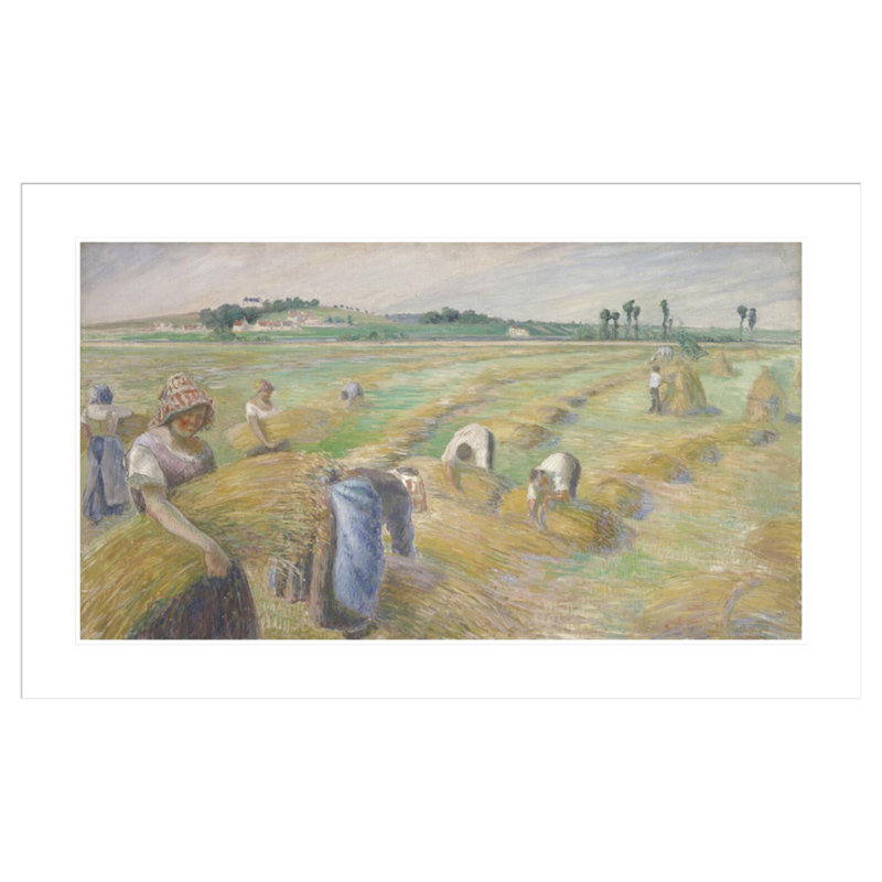 «The Harvest» par Camille Pissarro - estampe numérique encadrée, H 26,22 po x l 41,5 po