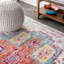 Tapis corail / bleu / multicolore à motif de médaillon rétro Steverson-350622581