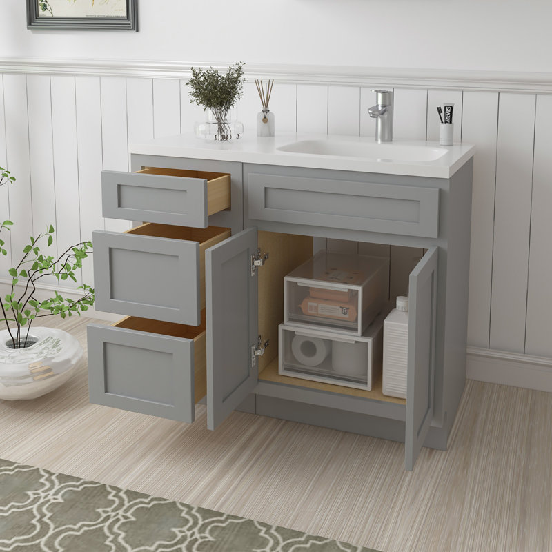 Base de meuble-lavabo simple 39 po seulement, Gris