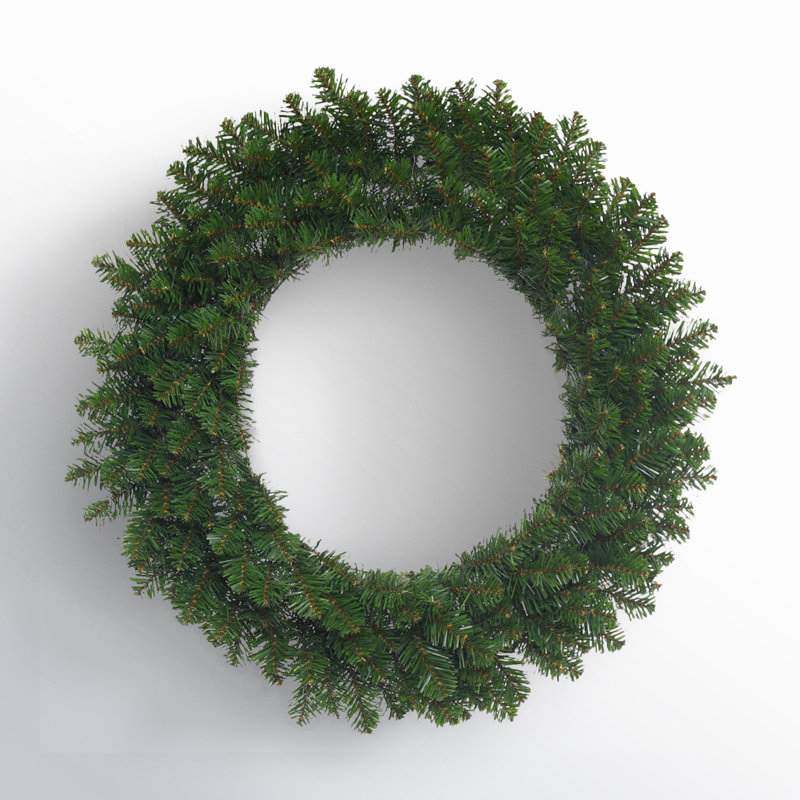Couronne de Noël artificielle Vickerman Grand Teton, H 84 po x l 84 po x P 5 po, Vert foncé