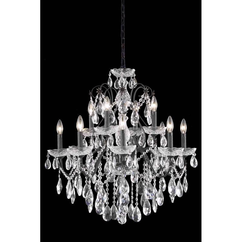 Lustre classique / traditionnel à 12 lumières de style bougie Dagmar, Coupe royale