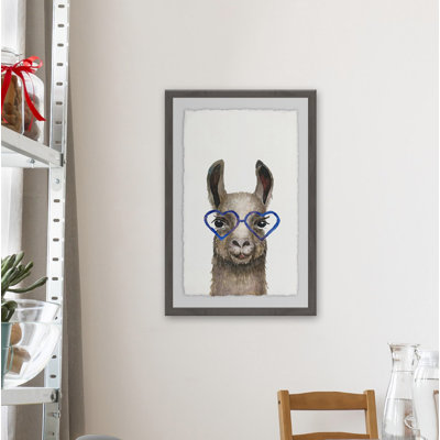 « blue cœur verres », impression encadrée