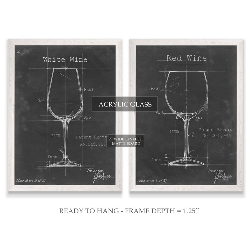 « articles bar blueprint iii » par antonymeus bunjamin (abe)-ensemble de 2 reproductions d’art sur cadre photo, Blanc