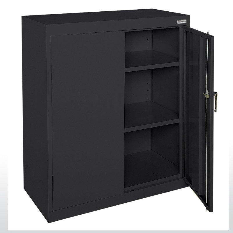 36'' Wide 3 - Shelf Storage Cabinet, Black