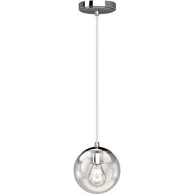 Jarron 1-Light Indoor Chrome Mini Hanging Pendant with Clear Glass Round Sphere Globe Orb Shade