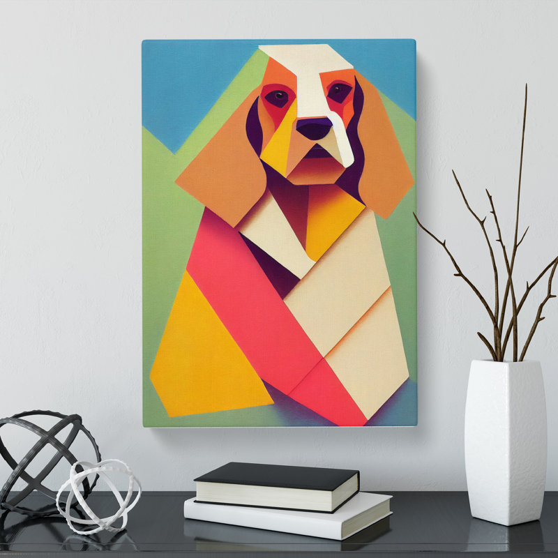 Cocker Spaniel Cubism - Wrapped Canvas, 60cm H x 40cm W x 3cm D