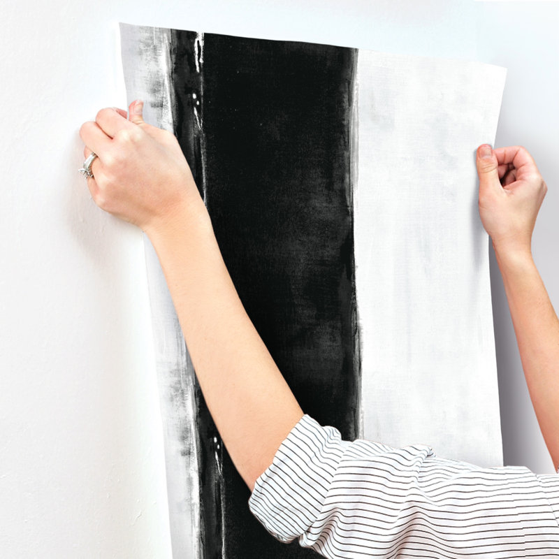 Striped Wallpaper Double Roll, Black