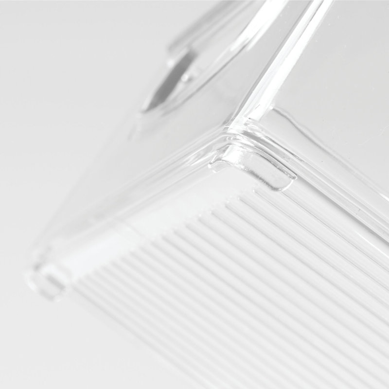 Bac de cuisine en plastique empilable avec poignées intégrées iDesign, 10 po x 8 po x 3 po, transparent