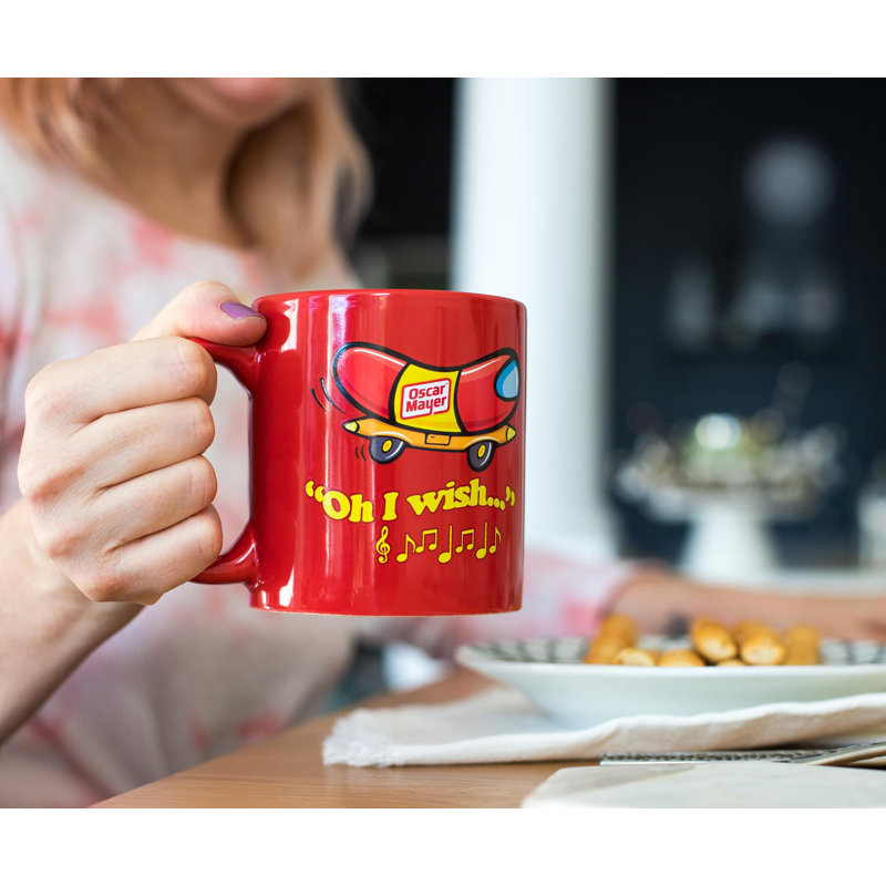 Tasse à café en céramique avec logo Oscar Mayer Hot Dog | Peut contenir 16 onces