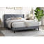Linen Bed with Tufted Headboard-404982020-405671602