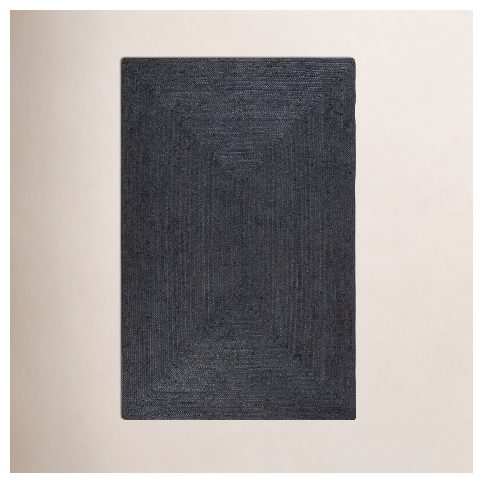 Gage Handmade Jute / Sisal Black Rug, Rectangle 4' x 6'