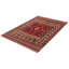 Tapis rouge foncé noué à la main de conception unique 6 pi 5 po x 9 pi 3 po Johanne