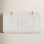 Meuble-lavabo à double cuve 72 po en blanc avec plateau en pierre à grain blanc Autry-1403950494