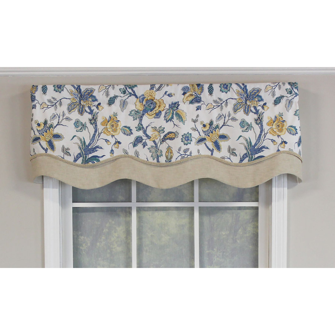 Gianna Glory Cotton Floral Scalloped Window Valance RLF Home