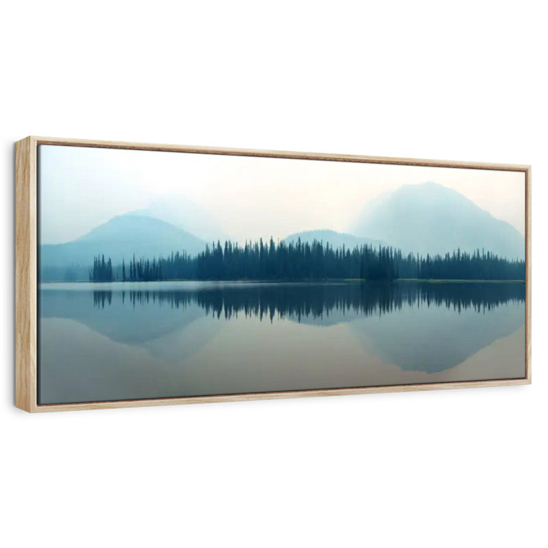 Lakeside Mountain Forest, Cadre flottant en bois naturel, 43 po x 15 po