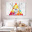 Ensemble de 3 pièces abstraites à motif géométrique triangulaire sur toile par Jonathan A.-93062549