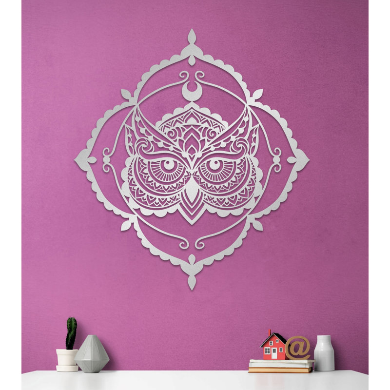 Décoration murale hibou avec couronne de lune pour salon, nouvelle maison et bureau, cadeau de pendaison de crémaillère