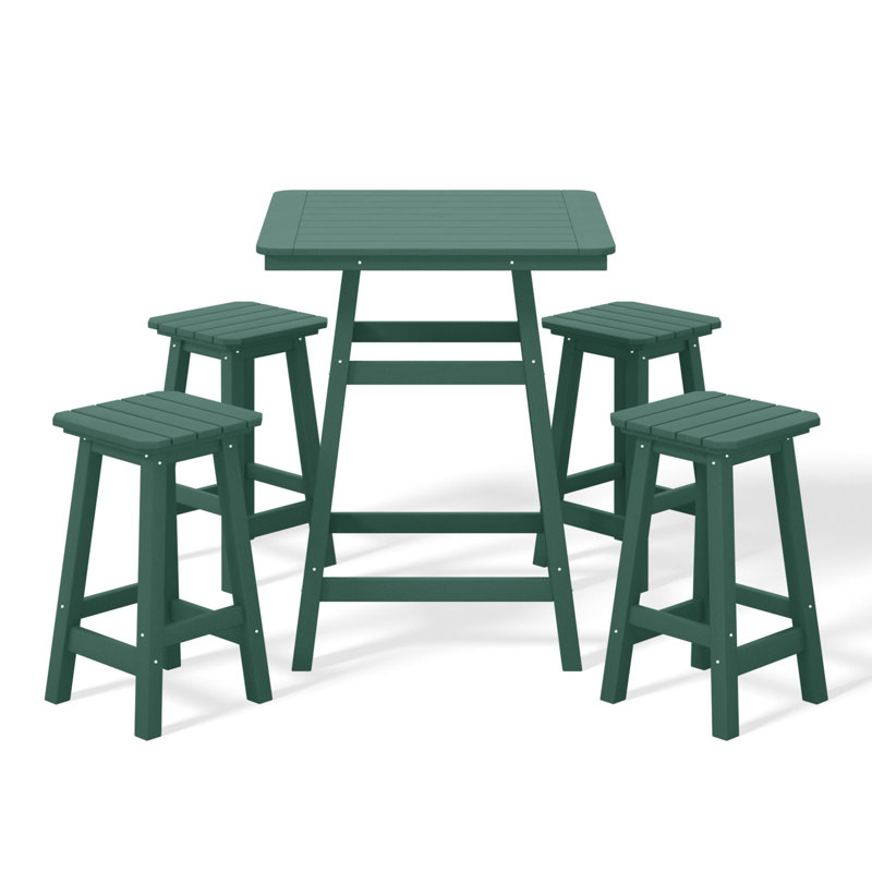 Laguna 5-Piece Square Counter Set, Green