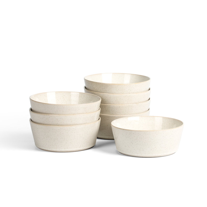 Stone Lain Claire 8-Piece Bowl Set Stoneware, White