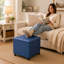 Repose-pieds de rangement carré en similicuir de 18 po avec roulettes pour le salon-1826046353-1826046355