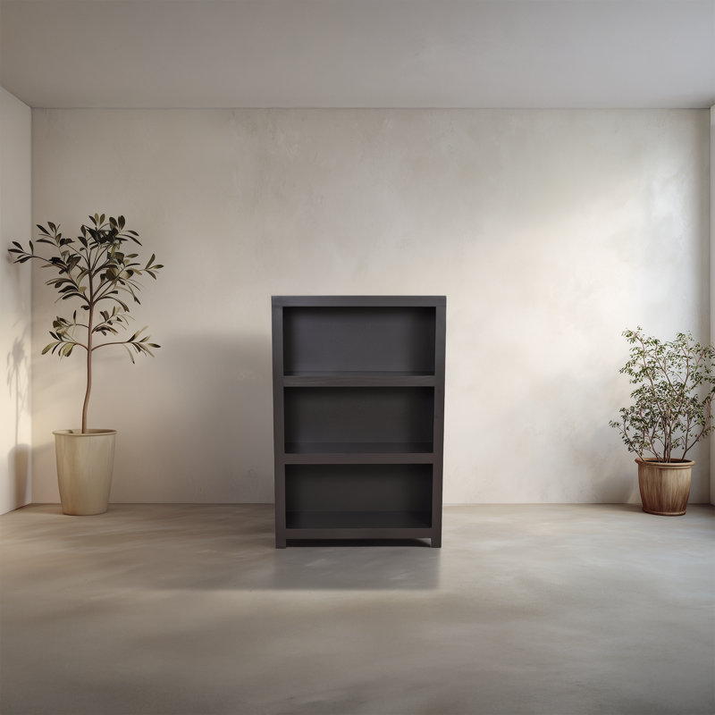 Bibliothèque contemporaine à 3 tablettes Ascent pour le bureau à domicile et le salon, Noir