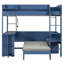Lit mezzanine double en bois avec bureau-419341248