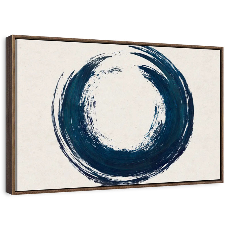 Circle Abstract, 25" X 17", Floating Frame Walnut