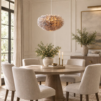 Manrique Eclectic 1 Light Goose Feather Chandelier