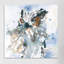 Chouette sur fond bleu, reproduction d'art sur toile tendue-74272721-74272722-74272719