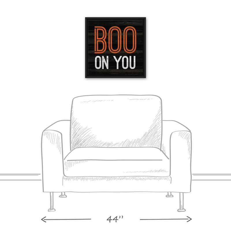 «Boo on You», reproduction d'art textuel sur toile, H 17,75 po x l 17,75 po, Toile avec cadre
