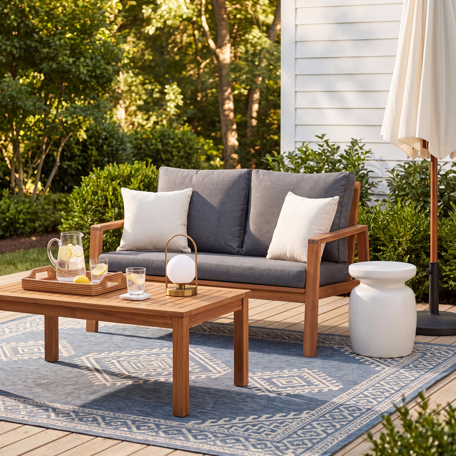 Davies 50" Acacia Patio Loveseat