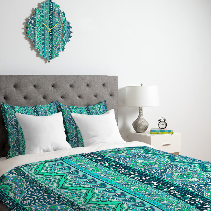 Aimee St Hill Polyester Floral Duvet Cover, King Duvet Cover + 2 King Shams, Mint