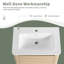 Meuble-lavabo mural 52 po avec lavabo en céramique blanche et tablettes de rangement, porte à fermeture douce, blanc américain-852883874