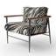 Fauteuil d'appoint rembourré beige et noir sophistiqué Zebra Sophistication