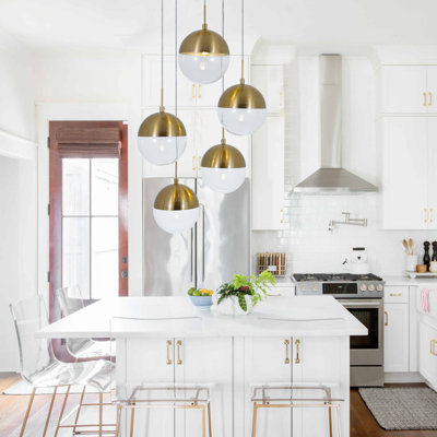 5 - Light Dimmable Globe Cluster Pendant