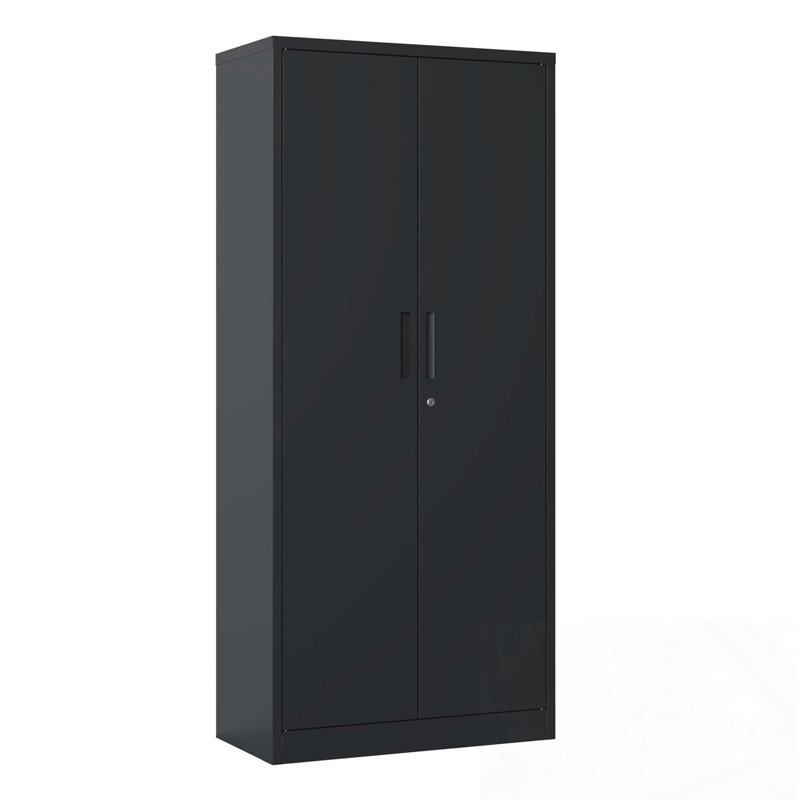 Armoire de rangement en métal avec portes et 3 tablettes