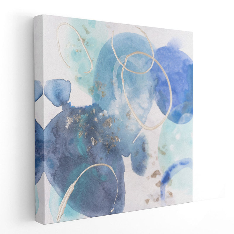 «Blue Stone Skip I», reproduction d'art sur toile, H 40 po x l 40 po