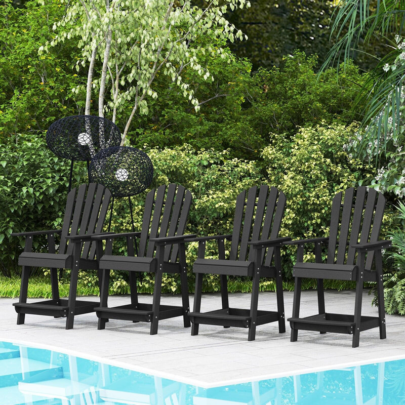 Juno Outdoor Adirondack Chair, Black