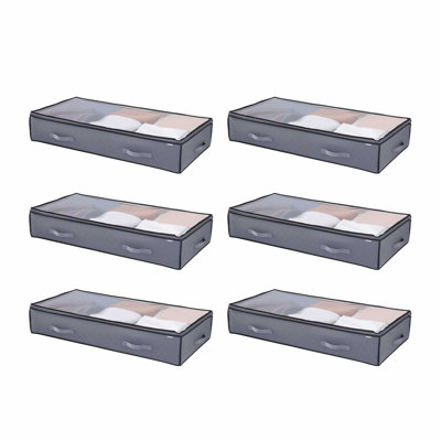 Under Bed Storage 90L Stackable Shoes Organization Box with Clear Lid