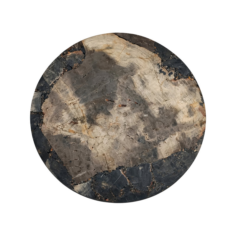 Table d'appoint en bois pétrifié fossilisé