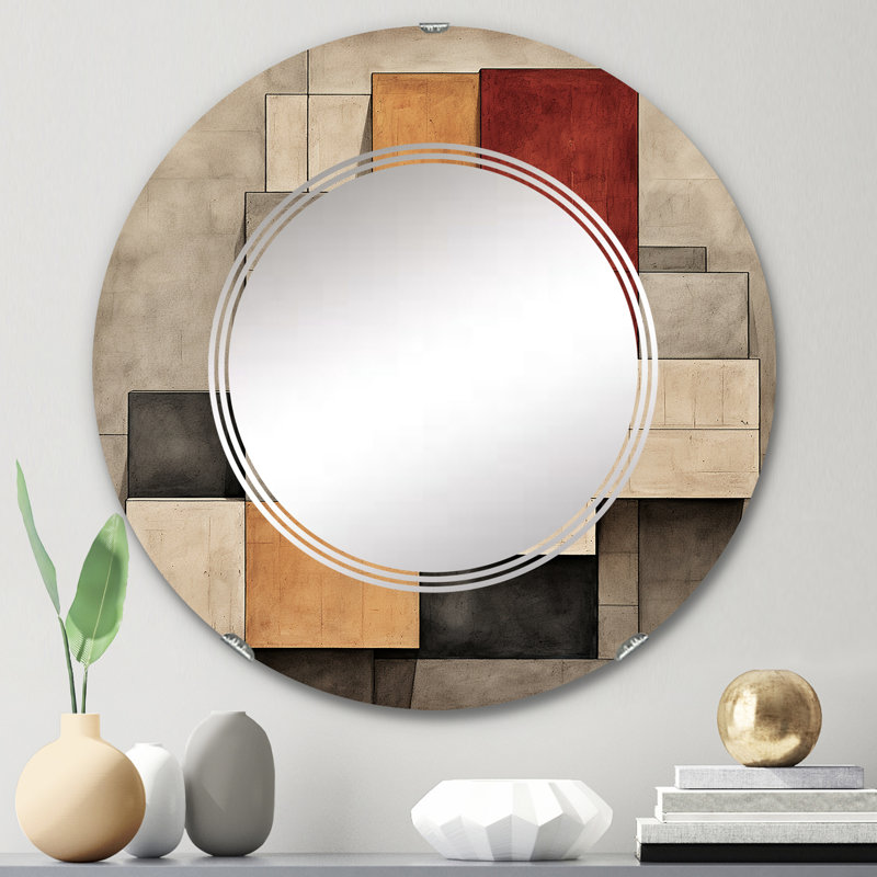Apsford - Miroir mural moderne rond, 24 po x 24 po