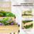 Raised Garden Bed with Trellis, 2 Tier Wooden Elevated Planter Box with Legs and Metal Corners, for Vegetables, Flowers-1897406232