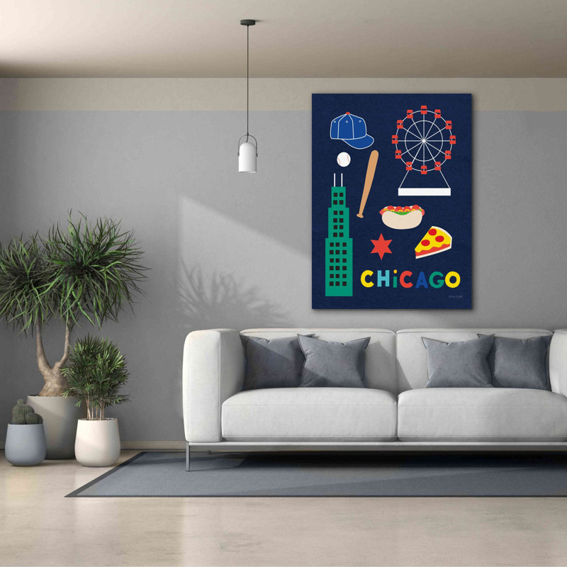 «City Fun Chicago» par Ann Kelle Designs, art mural sur toile, H 54 po x l 40 po x P 1,5 po